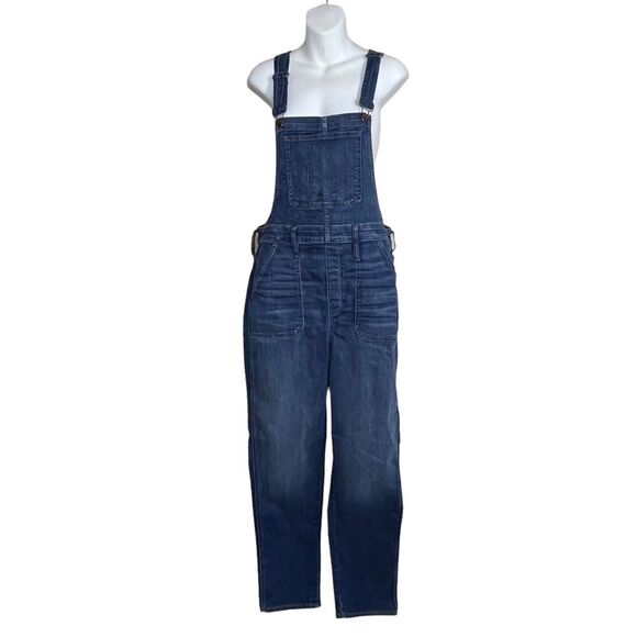 NWT MADEWELL Stovepipe Overalls Women Large Cosman Wash Blue Denim Skinny Jeans - Picture 4 of 13